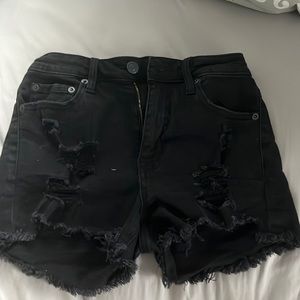 Vintage high rise shorty jean shorts-black